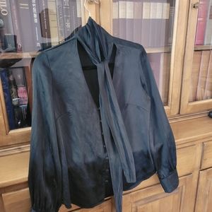 Banana Republic 100% Black Silk dress blouse